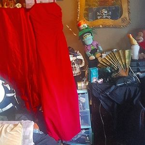 Full length red dress